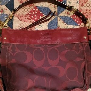 Coach Purse Burgundy with buckles, looks new